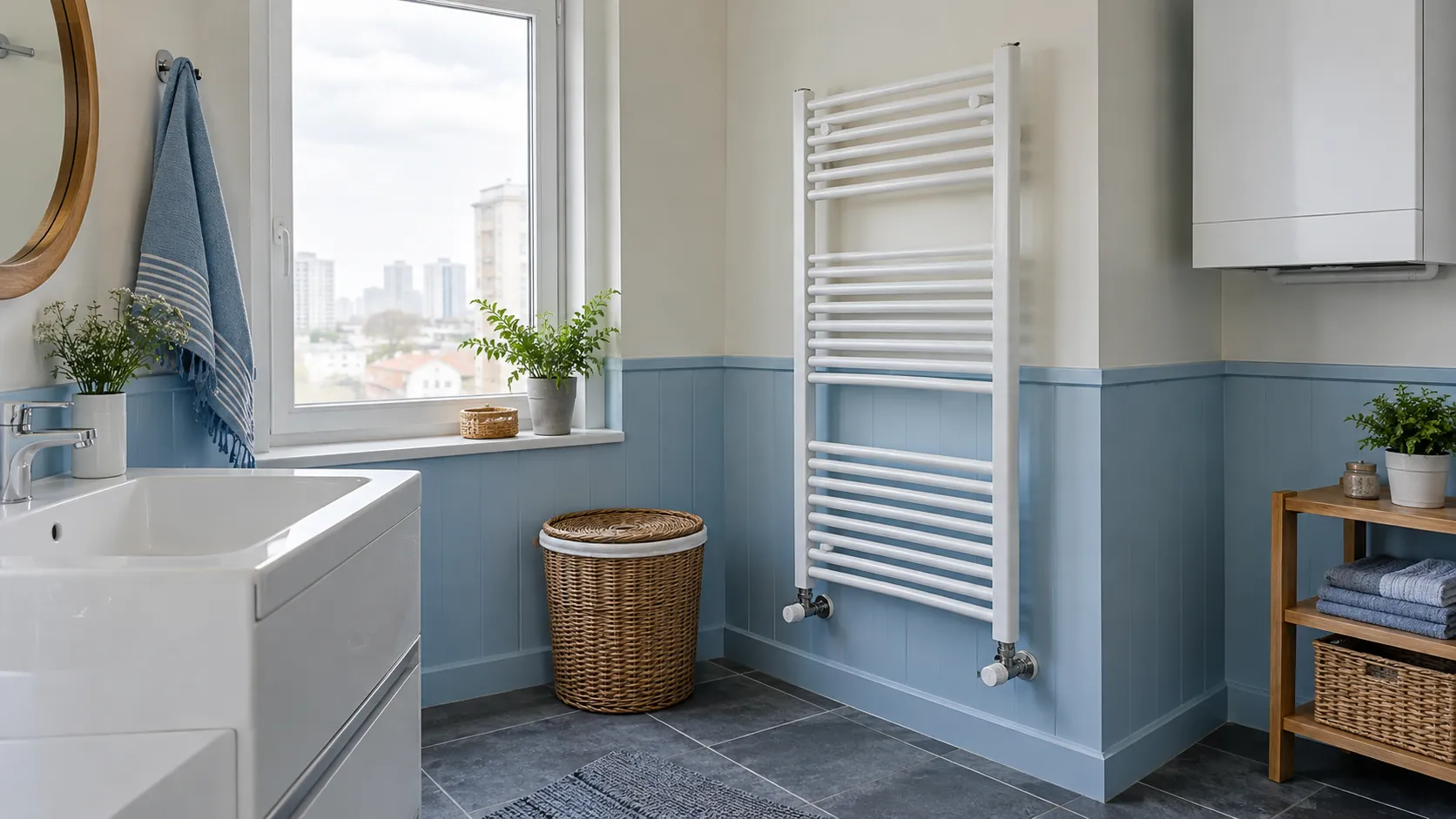 Banyo havlupanı ve ısıtma bağlantıları